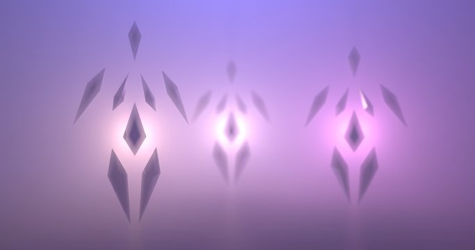 Triple Goddess. The Maiden, The Mother, The Crone. 3d rendered abstract scene.