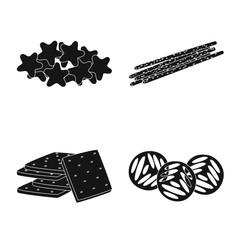 Vector design of party and cooking symbol. Collection of party and crunchy vector icon for stock.