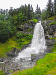 Obraz premium Steinsdalsfossen waterfall in Norway.