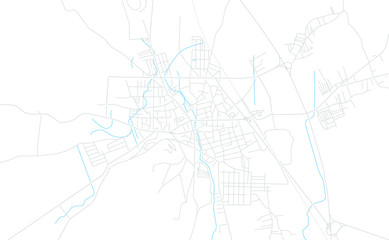 Leskovac, Serbia bright vector map