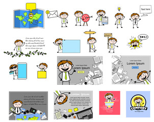 Fototapeta premium Office Guy - Set of Various Concepts Vector illustrations