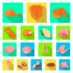 Vector illustration of product and poultry symbol. Collection of product and agriculture vector icon for stock.