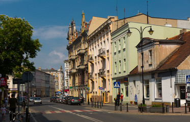 Fototapeta na wymiar Streets in historical center of Gniezno