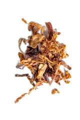 dried smoking tobacco Isolated on a white background.