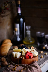 cheese on the cutting board. selective focus