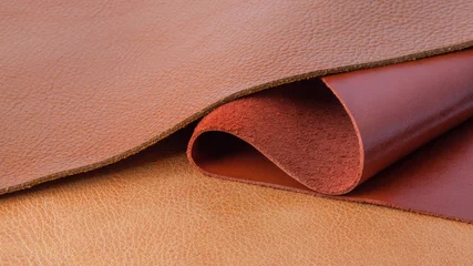 Deurstickers Natural leather textures samples © Arra Vais