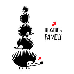 Funny hedgehog, black silhouette for your design