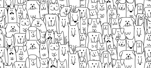 Funny dogs family, seamless pattern for your design