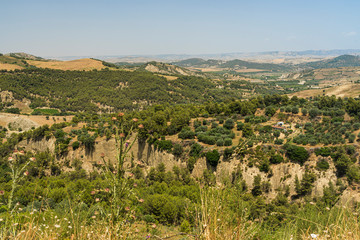Naklejka premium Krajobraz z Tursi, starej wioski w Basilicata
