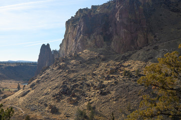 Rocks in a beautiful, beautiful canyon, desert river, Smith Rock State Park, Oregon