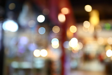 abstract blur bokeh light background in shopping mall
