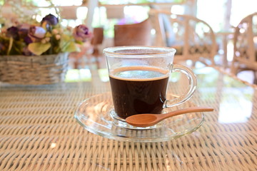hot americano black coffee drink