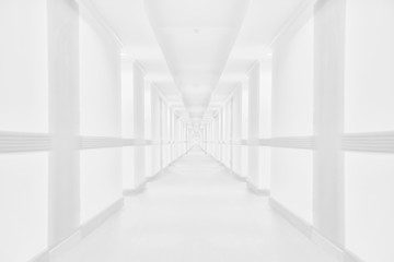 White Blur Abstract corridor pathway Background From Building Hallway for design