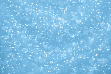 Obraz premium light white heart star rainbow bubble and blue heart abstract