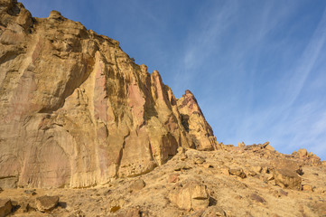 Fototapeta premium Rocks in a beautifully beautiful desert canyon. Smith Rock State Park National Park. Oregon State