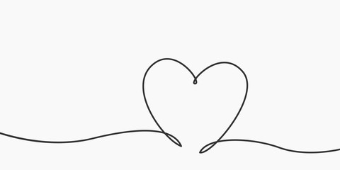 Heart shape line. Hand drawn calligraphic element. Element for Valentine's day, wedding. Outline shape