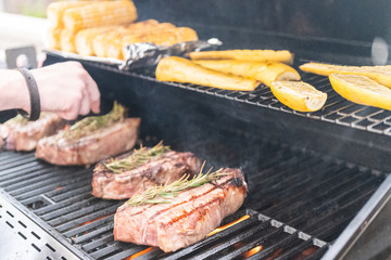 Grilling steak
