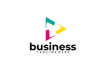 abstract play business logo icon vector isolated