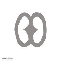 Vector monochrome icon with Adinkra symbol Nyame Biribi