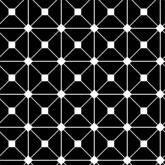 Fototapeta premium Abstract geometric pattern background texture. Black and white seamless grid lines. Simple minimalistic pattern
