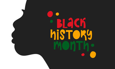 Black History Month. African American History. Celebrated annual. In February in United States and Canada. In October in Great Britain. Poster, card, banner, background. Vector illustration