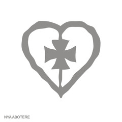 Vector monochrome icon with Adinkra symbol Nya Abotere