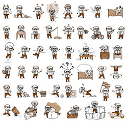 Vintage Comic Old Boss - Set of Concepts Vector illustrations
