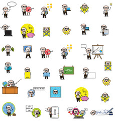 Various Concepts of Old Boss - Set of Concepts Vector illustrations