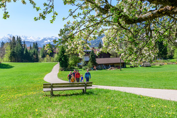 Obraz premium Frühlingswanderung im sonnigen Allgäu