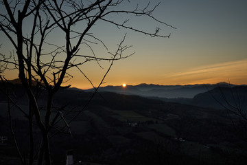 Fototapeta premium sunset in mountains