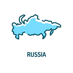 Russia map color line icon. Border of the country. Pictogram for web page, mobile app, promo. UI UX GUI design element. Editable stroke.