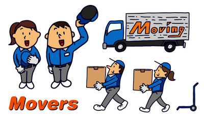 引っ越し業者のイラスト