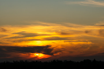 Fototapeta premium Sunset with Blur Clouds Background