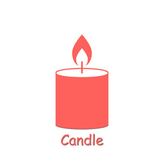 Burning candle with flame, flat icon. Vector illustration of signs and symbols, logo concept.