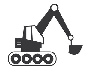 Bagger icon vector illustration - Baustelle