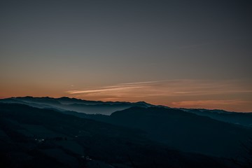 sunset in mountains