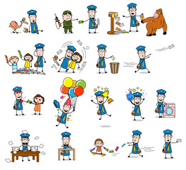 Fototapeta premium Comic Postman - Set of Concepts Vector illustrations