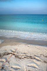 red line turquoise sea