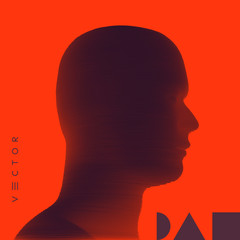 Face side view. Abstract human head silhouette with color gradient. Minimalistic design for business presentations, flyers or posters. 3d vector illustration.