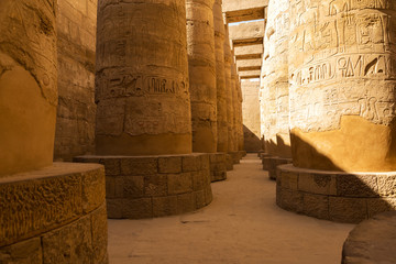 Ancient ruins of the Karnak Temple in Luxor (Thebes), Egypt. The largest temple complex of...