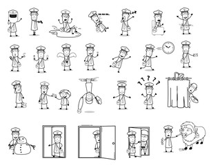 Funny Postman Character Collection - Set of Concepts Vector illustrations