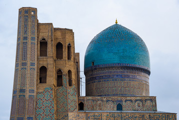 Bibi-Khanym Mosque in Samarkand, Uzbekistan. It was one of the largest and most magnificent mosques in the Islamic world 500 years ago