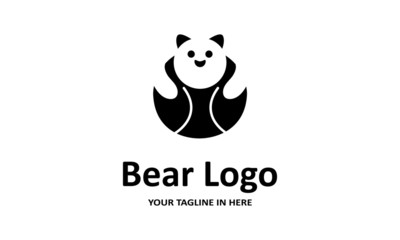 The flat bear logo concept is perfect for business, technology, contractor and housing symbols, health,sport, restaurants, education