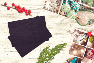 Christmas elements top view