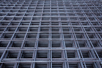 Steel bar iron wire in factory.Steel Rebars for reinforced concrete  construction site.Steel reinforcement bar for industrial building