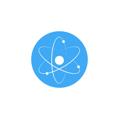 Atom flat vector icon isolated on a white background.