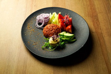 Main course in a restaurant