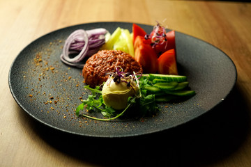 Main course in a restaurant