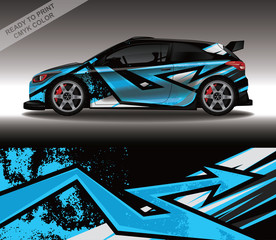 Car wrap decal design vector, custom livery race rally car vehicle sticker and tinting. © 21graphic