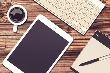 Travel top view mockup